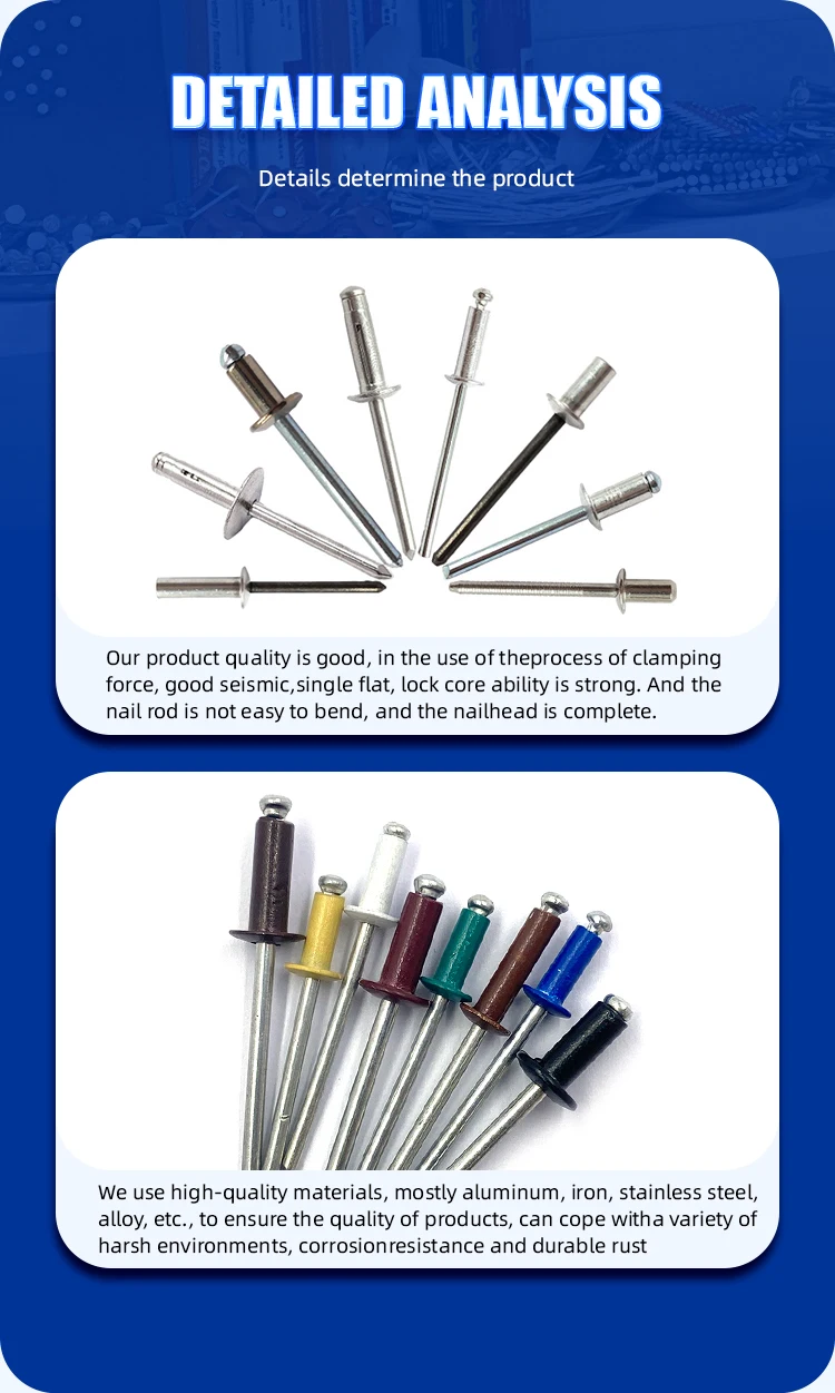 Blind Rivet Aluminum Blind Rivet That Has Undergone Multiple Product