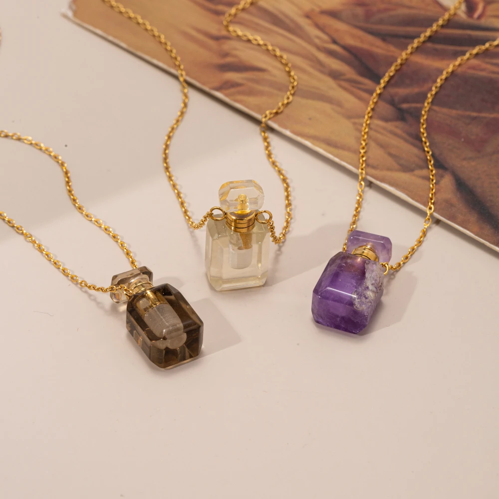 Collier Pendentif Bouteille en Améthyste - Colliers, pendentifs Feng Shui