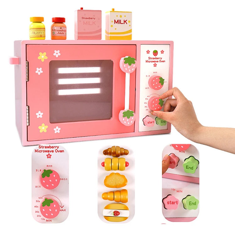 High Quality Pretend Role Play Mini Wooden Kitchen Oven Toys for