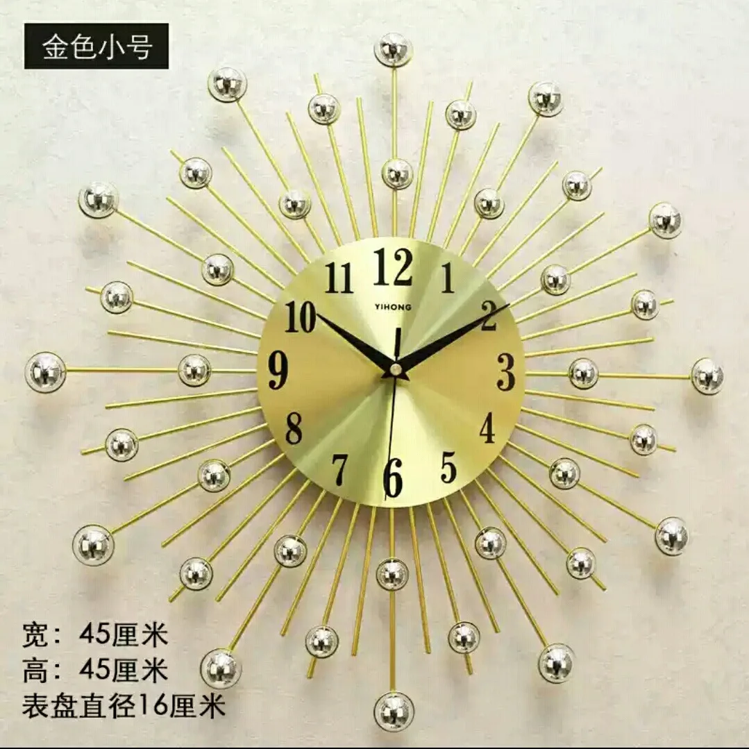 manufacturer Cross-border Creative Craft Clock Watch Iron Art Wall Clock Decoration Silent Quartz Clock