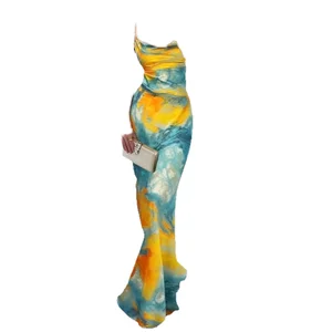 Hot Summer Sale Vintage Floral Pattern Women's Casual Dress Knee-Length for Beach Parties