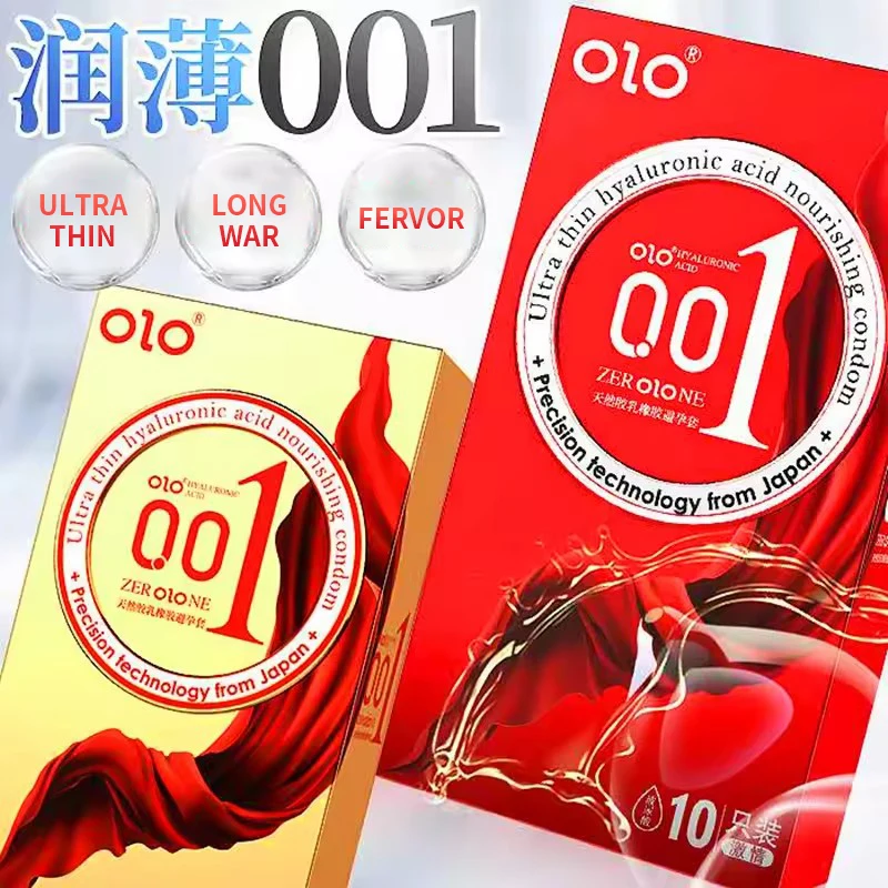 Bao cao su tình dục OLO cao cấp bán buôn bao cao su nam siêu mỏng axit hyaluronic 001 lâu dài dành cho nam giới