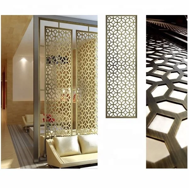 Classic Design Interior Room Divider Screen Custom Laser Cut Decorative Metal with Coating Technique