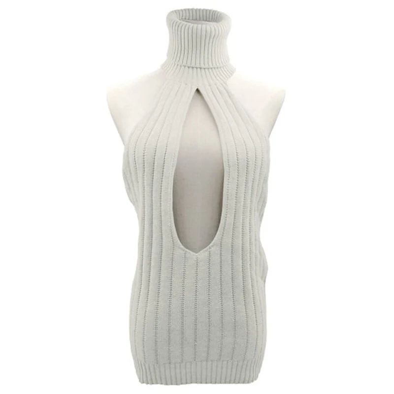 japanese backless sweater dress Backless Sweater Japanese Sweater Dress Japanese Style Open Back Knitted Sweater  Dress High Collar Sweet Loose