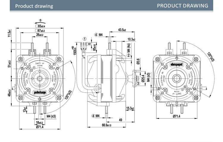 External Rotor Motor, M4Q045-CA01-75, HVAC - detail 6