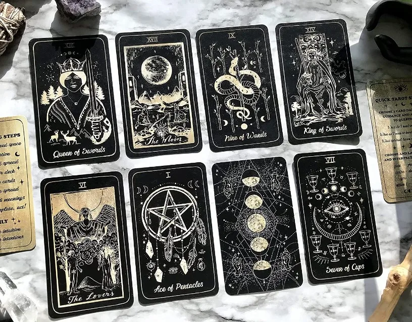 Custom Playing Cards Plastic Tarot Deck Waterproof Gold Oracle Cards ...