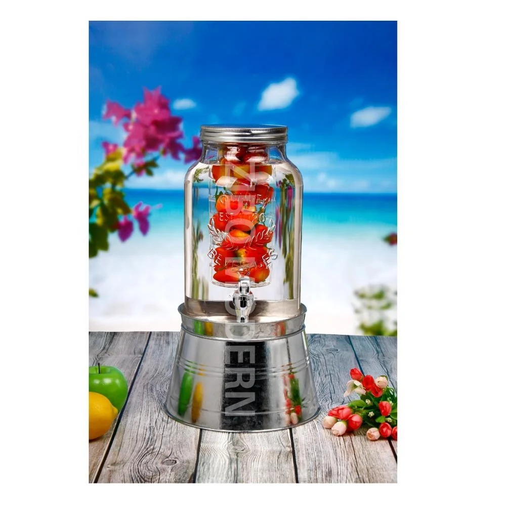 1.5 Gallon Glass Mason Jar Beverage Drink Dispenser with Air-Tight