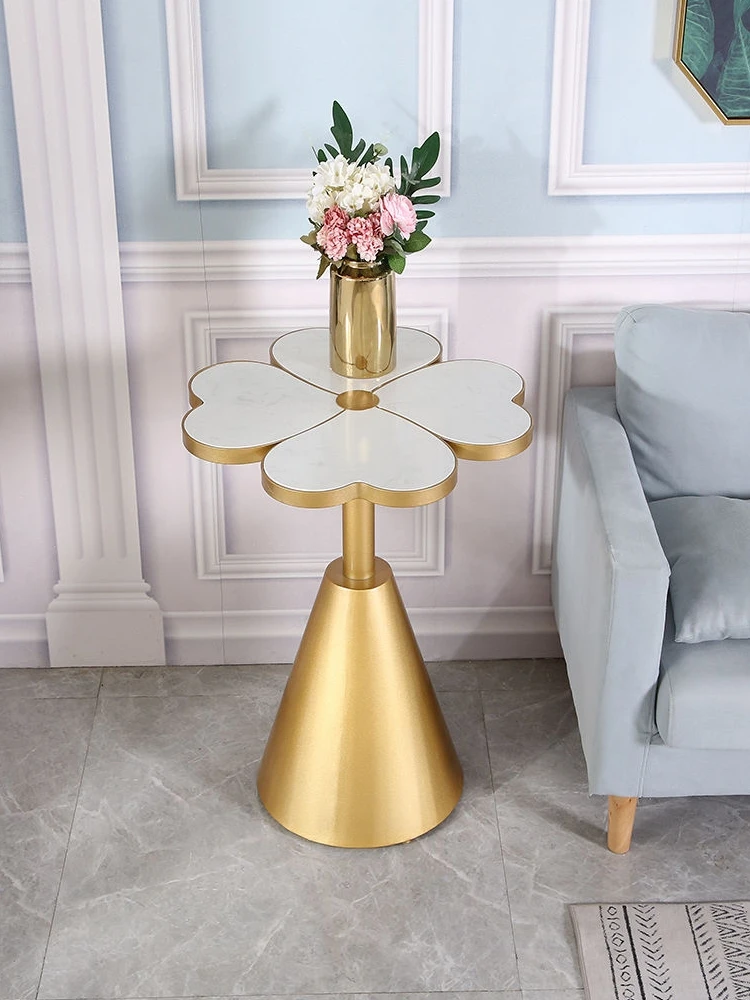 豪华家居家具金铁酒店茶几花造型大理石边桌