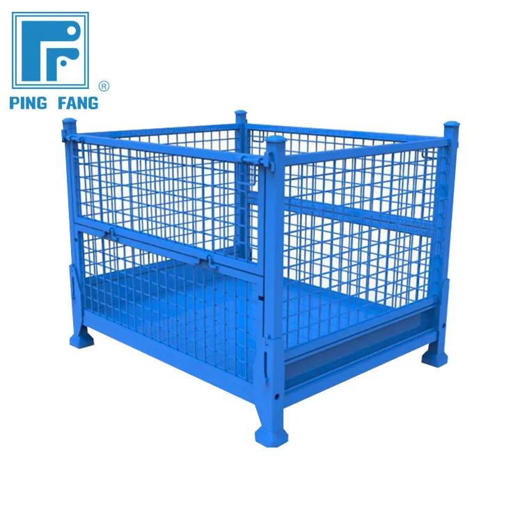 Hot Sale Industrial Steel Metal Storage Wire Box Pallet Mesh Container ...