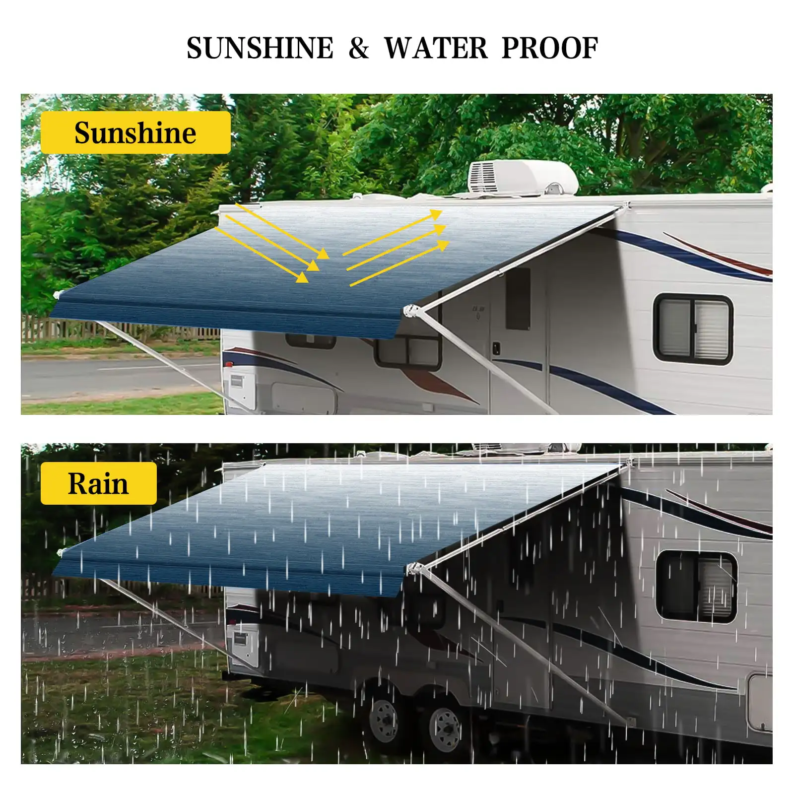 Retractable Rv Awning Manual Caravan Motorhome Camper Rv 100