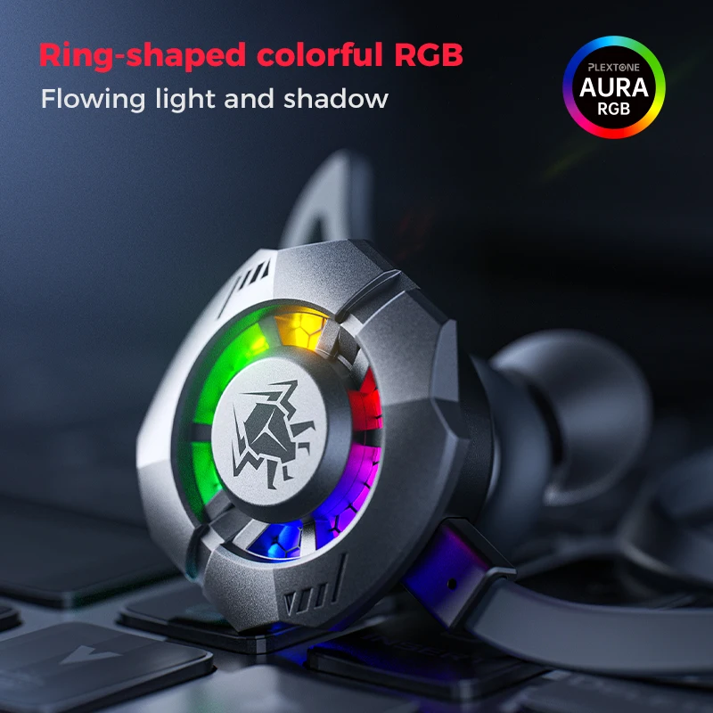 PLEXTONE M762 Ultra gaming earphones, 3D surround sound,RGB in-ear  headphones,PD40W rechargeable,AI noise reduction