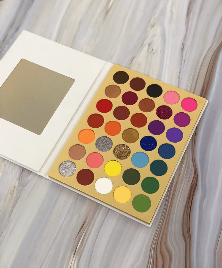 Oem Vegan Cruelty Free 35 Colors White High Pigment Makeup Glitter Custom Logo Cheap Private Label Eye Shadow Eyeshadow Palette