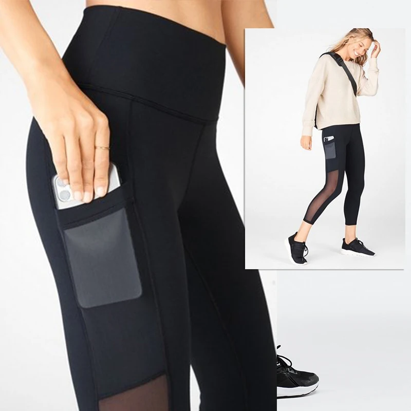 high waisted fabletics workout set wear