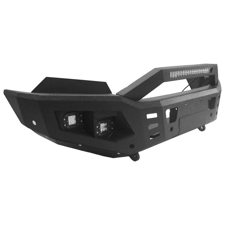 LESTAR4X4 for Black Textured Steel Front Bumper for Vigo NP300 Revo Bumper 4X4 Parts Offroad Accessories