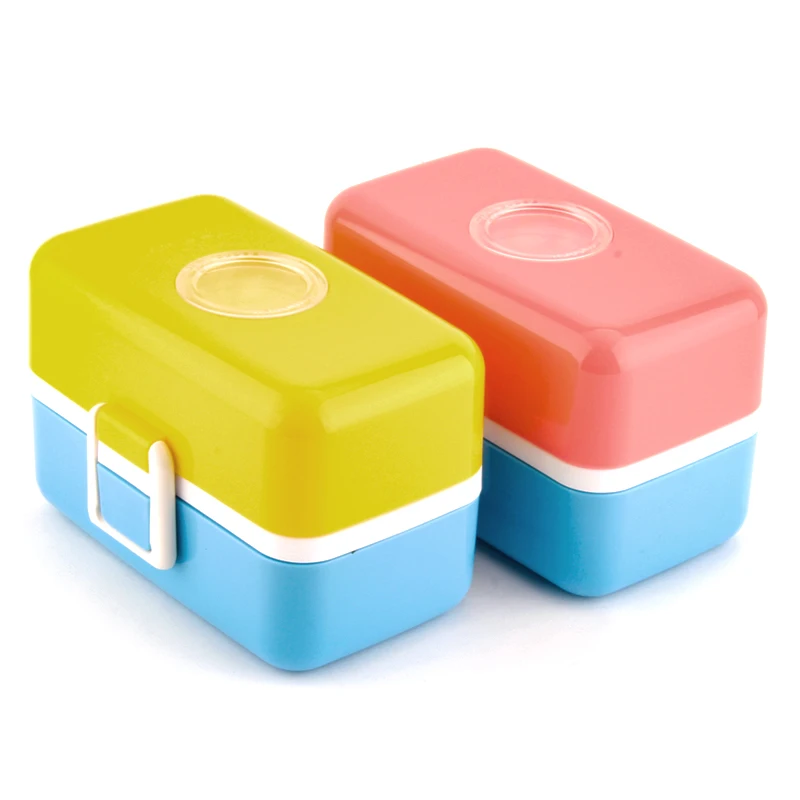 Newest Fashional Plastic PP Lunch Bento Box 2 layers Kids Plastic Tiffin Box Lunch Container For Student Reusable