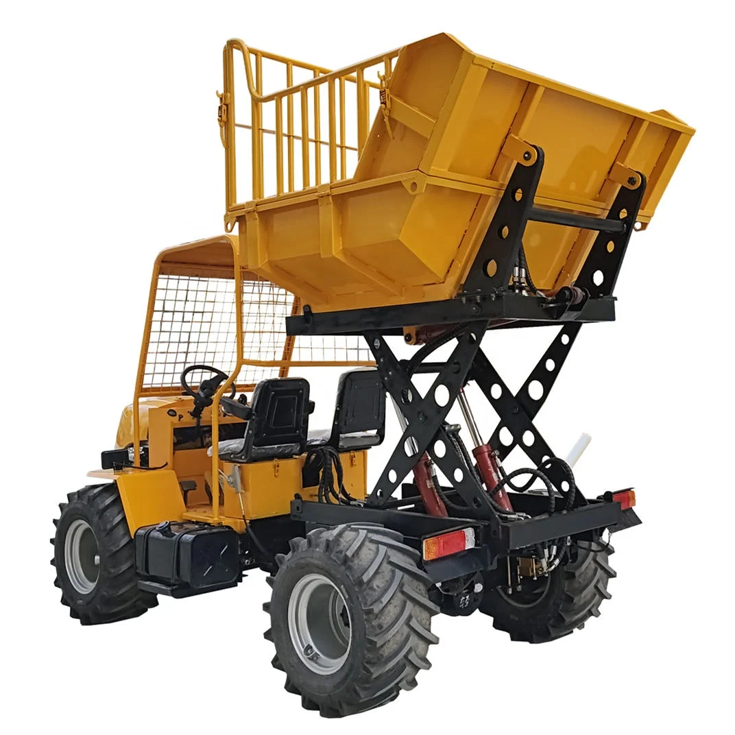 Small Wheel Type 14.7KW/20HP Tricycle Oil Fruit Lift Loader Sawit Palm Garden Dumpers Truck Harvesters for Transporting Palm Oil