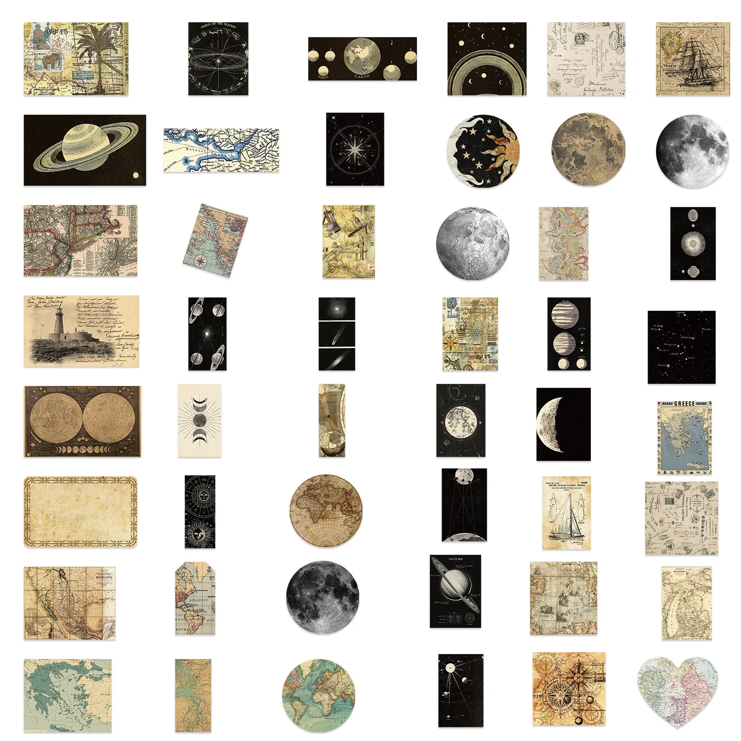 50Pcs Vintage Constellation Treasure Map Graffiti Stickers for Laptop ...