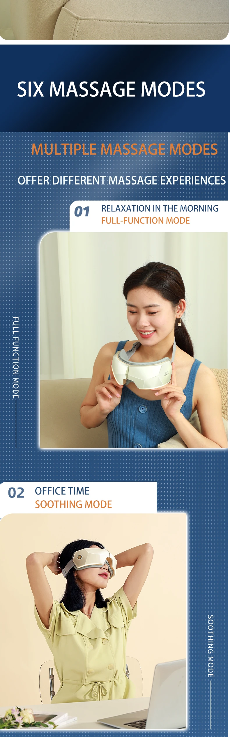2025 New Product Smart Vibration Massage Relaxing Eye Care Device Hot Compress Eye Massager With Air Pressure