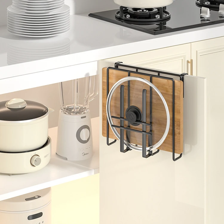 Multifunctional Cabinet Hanging Kitchen Rack Chopping Board Cabinet Hanger Wall Hanging Storage Wine Glass Pot Cover Rack manufacture