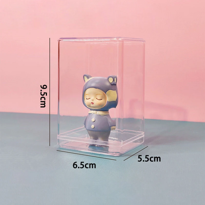 Simple Small Size Storage Box Transparent Dust Proof Action Figure Toy Display Box Organizer Boxes