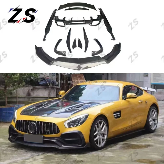 AMG Carbon Fiber YG Style Body Kit For Mercedes-Benz AMG GT GTC GTS Upgrade YG Style Kit Front Lip Side Skirts