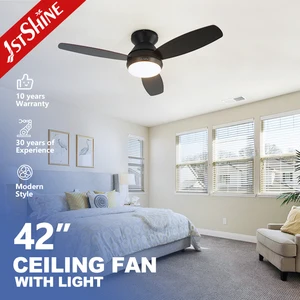 1stshine LED Ceiling Fan MDF Wood Blades Silent Big Airflow 42 Inches Ceiling LED Light and Fan