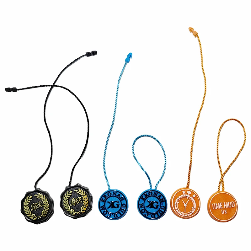 Custom 3D Embossed Watch Jewelry Disposable Security Seal Tag Sneaker Lockable Rope Hangtag String Cord