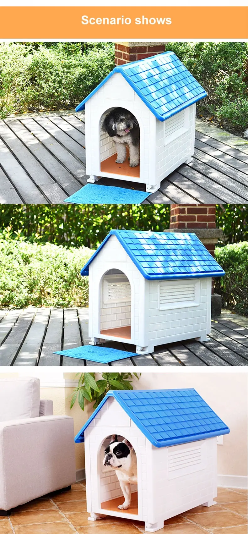 Foldable Dog Kennels Cheap Large Plastic Dog House Large Outdoor Modern
