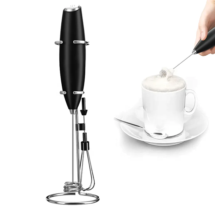 High Quality Hand Foam Maker Manual Handheld Electric Battery Mini Stainless Steel Portable Coffee Machine Whisk Milk Frother
