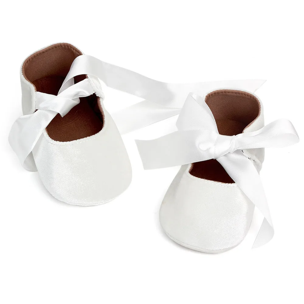 Baby Girls Mary Jane Flats Infant Non-Slip Bowknot Ballet Slippers Newborn Princess Dress Wedding Shoes Toddler First Walkers factory
