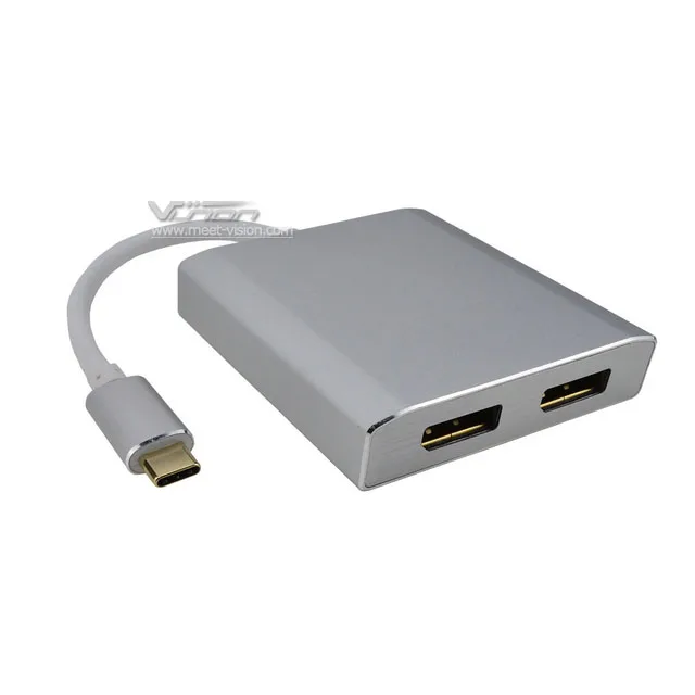 Thunderbolt to Dual Displayport Adapter 4K Monitor USB-C Cable