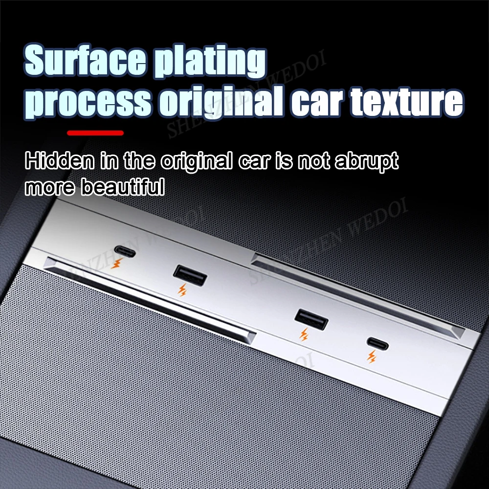 100 Fit For Center Console Electroplate Abs Docking Station With 65w