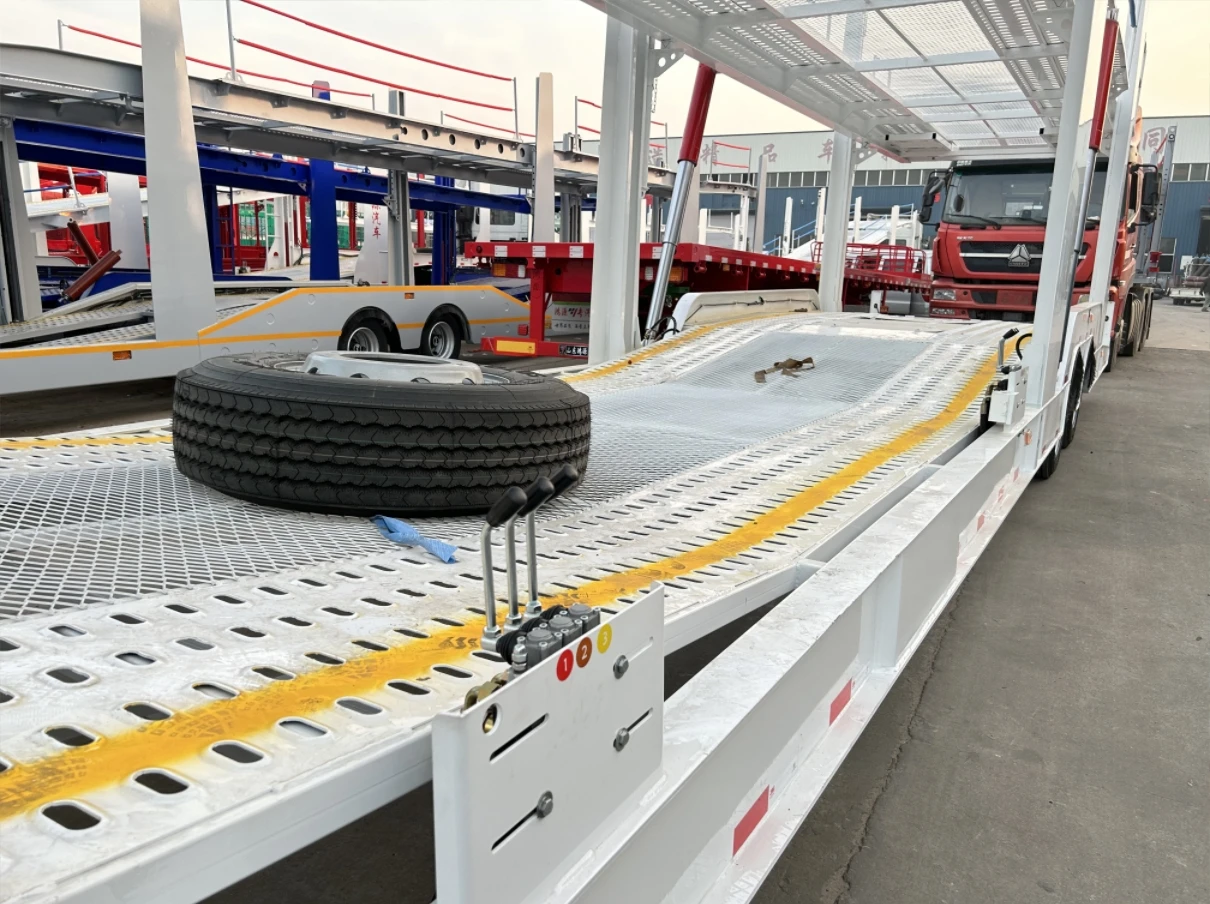 2 Axles 3 Axis Double Deck Transport 6 Auto Electric Car Carrier Trailer 8 Car Hauler Truck Utility Semi Trailer