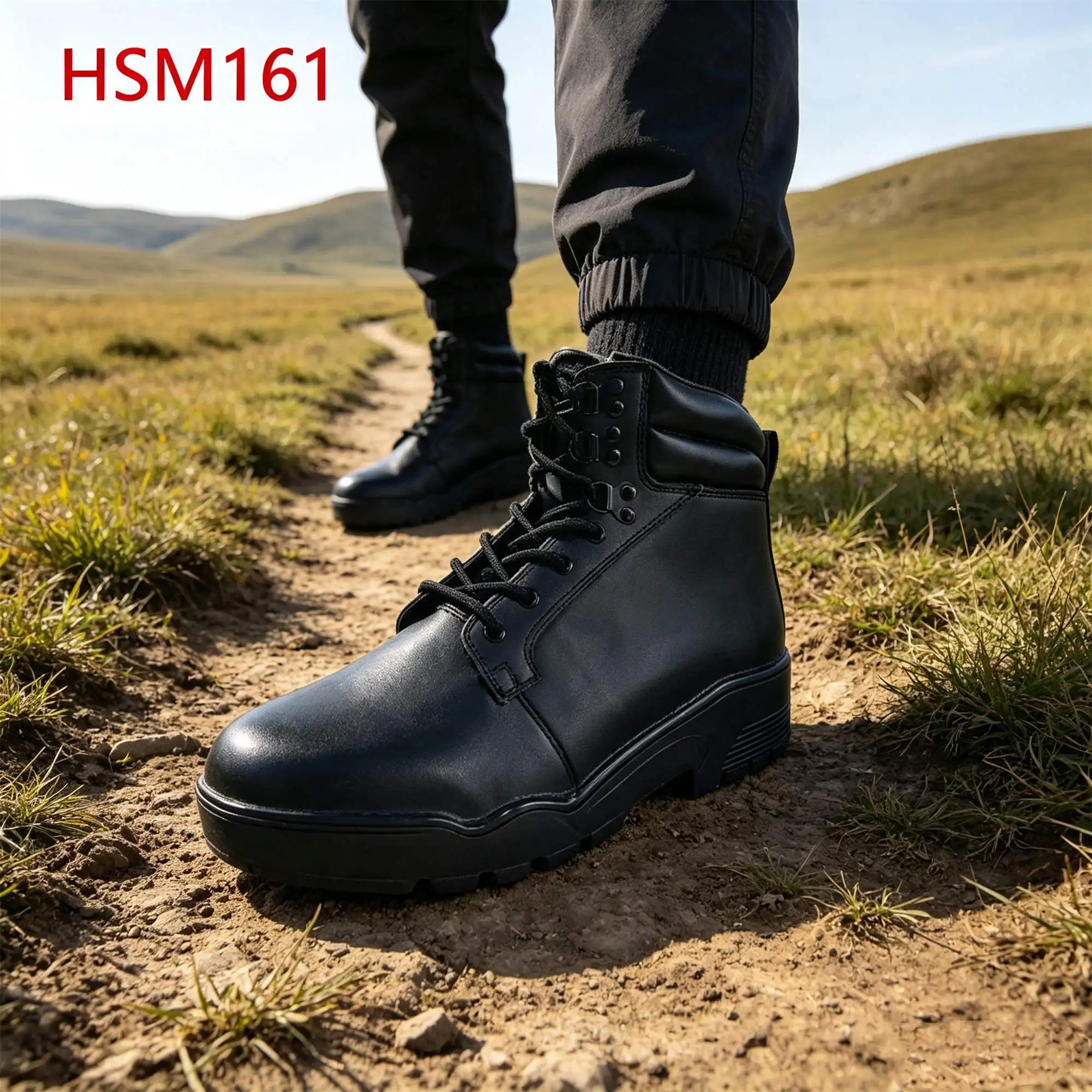 ZYF,Disaster Drill Full Natural Cow Leather 6 Inch Men Leather Boots High-traction Rubber Outsole Hua Singh Combat Boots HSM161