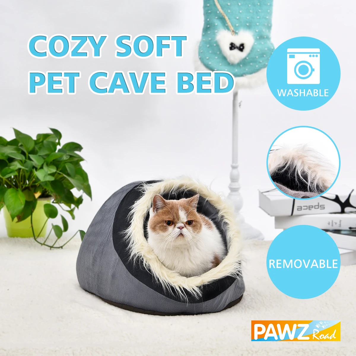 Удобные разноцветные цвета моющийся уютные Съемный ПЭТ пещера кровать, Роскошная искусственная замша кошка кровать