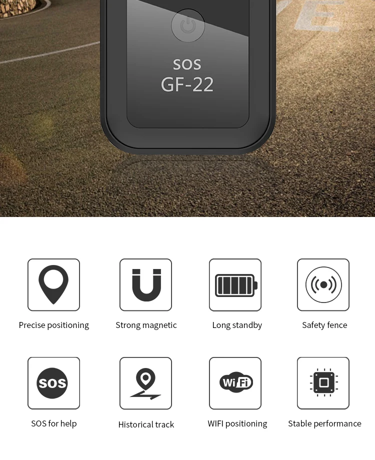 GF 22 Mini GPS Tracker - Real Time Car SOS Solution