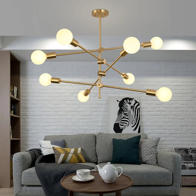 Minimalist Modern Simple Gold Metal Ceiling Pendant Lamps E27 Creative ...