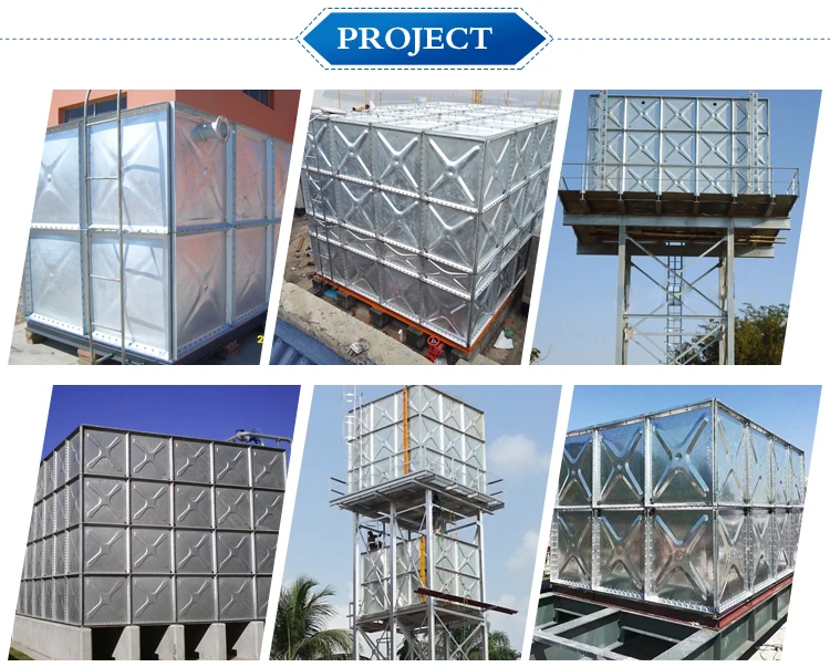 Factory Supply 100 Cubic Meters Galvanized Water Tanks/professional square Galvanized Steel Water tank