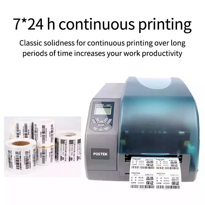 Postek G6000 600dbi 4inch 4 Ips Industrial Label Thermal Barcode Printer
