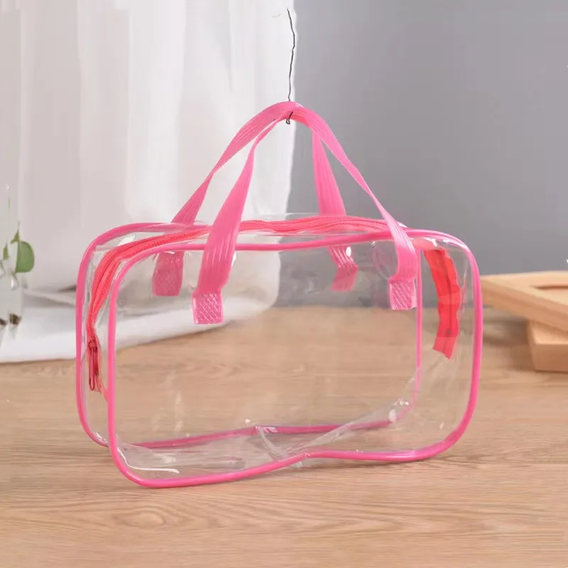 Women's PVC Transparent Clear Makeup Organizer Pouches Travel