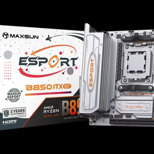MAXSUN Esport B850ITX WIFI ICE Motherboard - 64GB DDR5 RAM