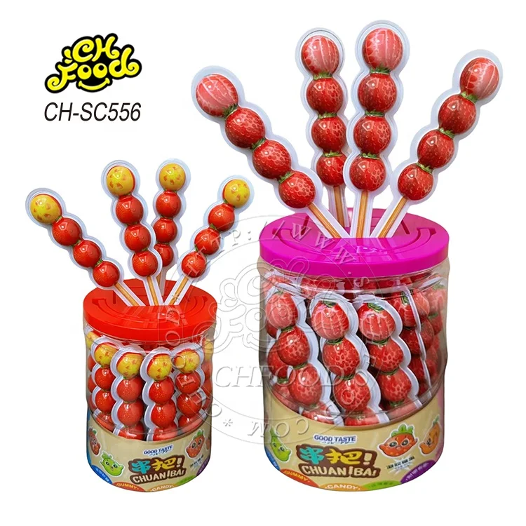 String Shaped Fruit Flavor Gummy Ball Candy Filling Jelly Jam