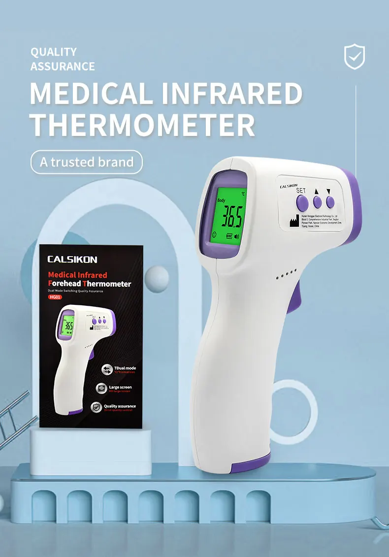 Xiuda Auto-Off Digital Body Infrared Wireless Thermometer Forehead LED Display Temperature Meter Made of Durable Plastic