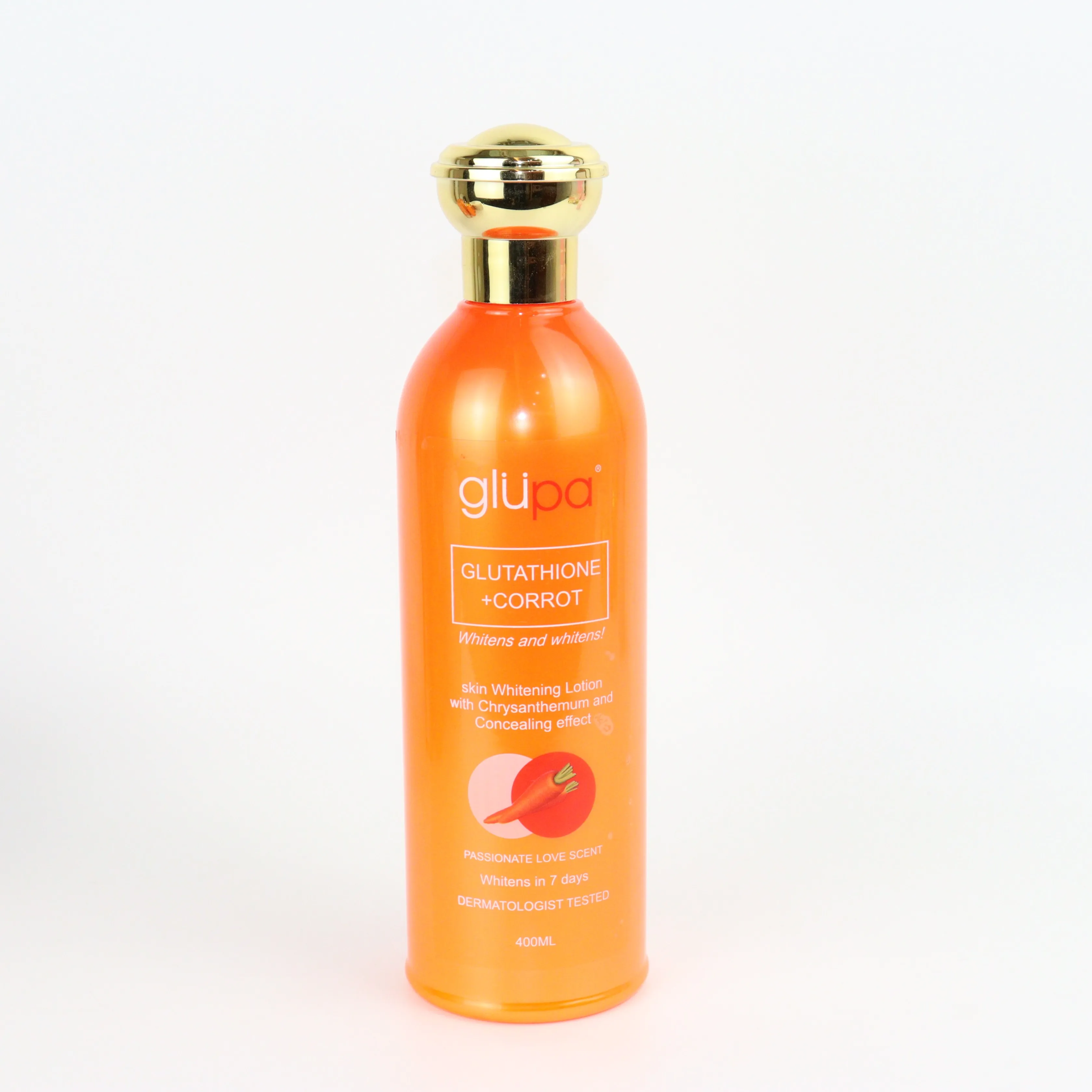 Glupa Private Label Active Glutathione Papaya Whitening Body Lotion 7Day  Organic Vitamin C Hyaluronic Acid Fresh Floral Scent