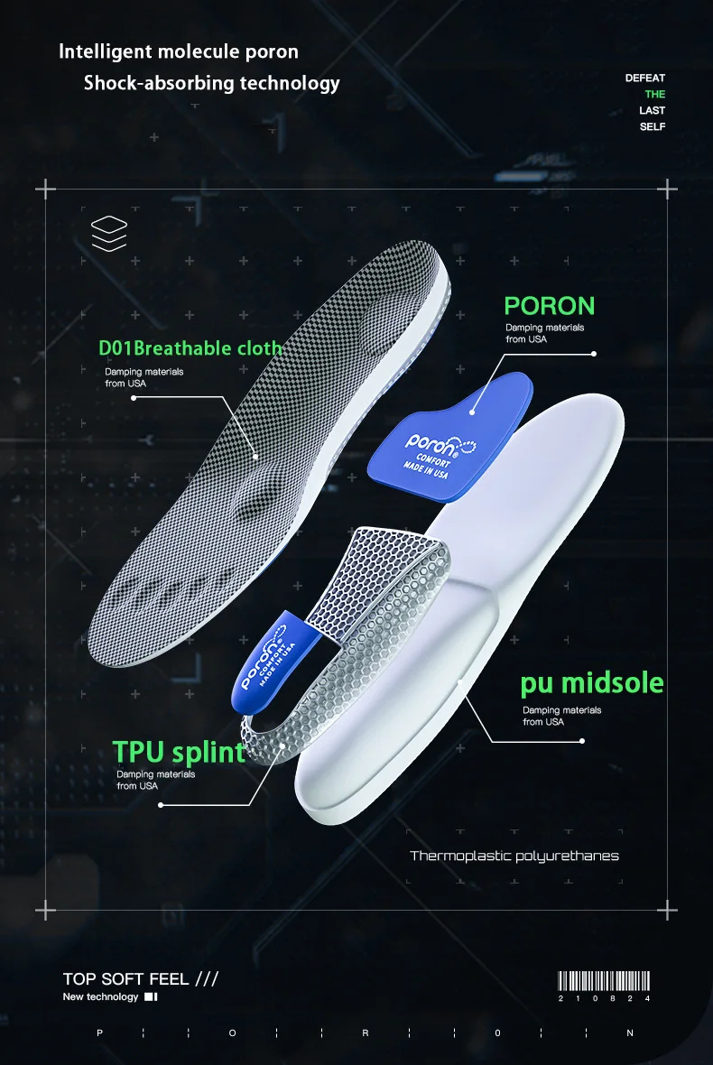 Custom Gel Shock Absorbing Sports Insoles Wholesale