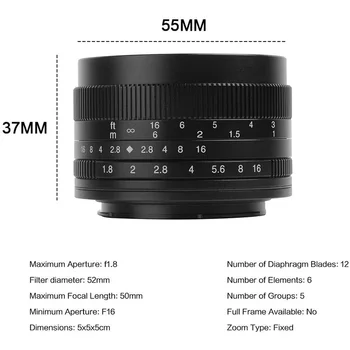 7Artisans MF 50mm F1.8 Large Aperture Portrait Manual Focus Prime Lens for E/FX/EOS-M/M43 Sony A6500 A6300 A6100 A6000 A5100 detail image