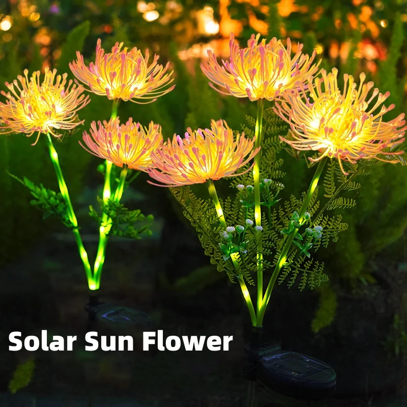 Customized IP65 Solar Garden Lights With Glowing Flowers Stems LED ...