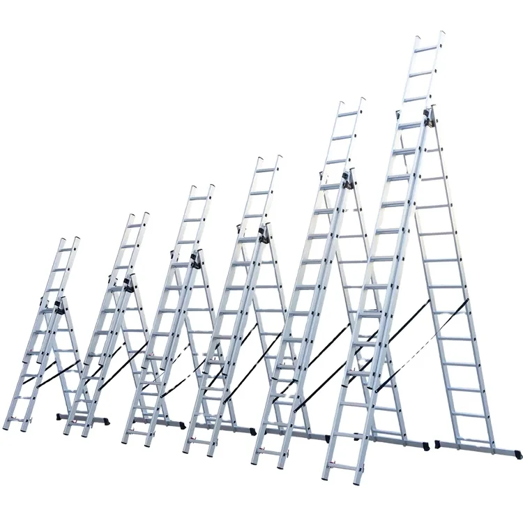 Aluminum 3 Section Extension Ladder With EN131 Household Factory Warehouse Roof