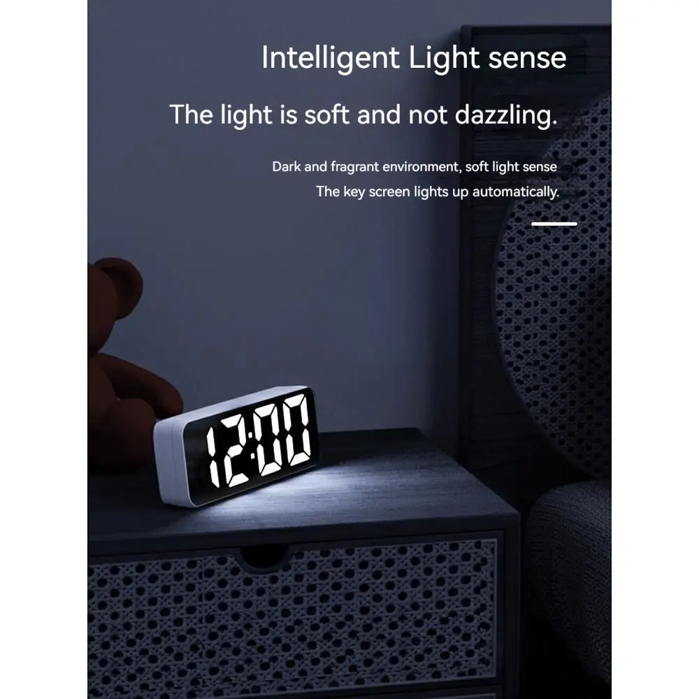 USB Charging LED Digital Alarm Clock with Brightness Adjustment
