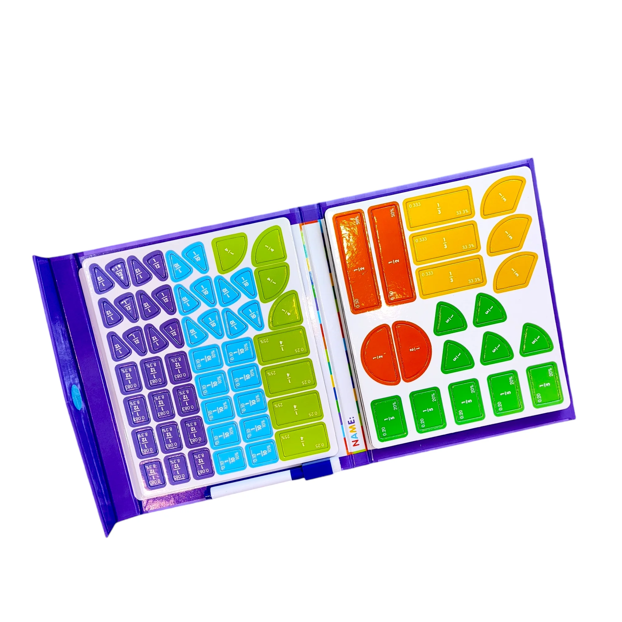 Fraction Tiles & Fraction Circles Activity Set Math Manipulatives for Elementary School